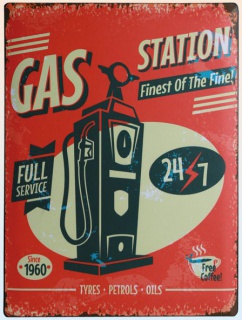 Americká cedule - Gas station