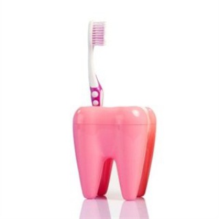 Zubní držák kartáčků - růžový
