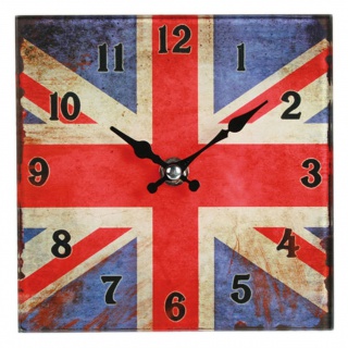 Skleněné hodiny - Union Jack