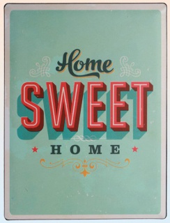 Americká cedule - Home sweet home