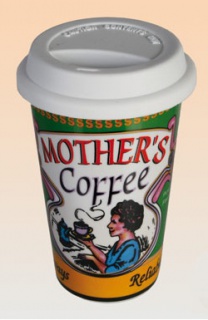 Cestovní porcelánový hrnek s víčkem - MOTHER'S Coffee