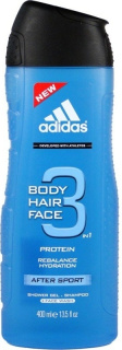 Adidas After Sport 3in1 sprchový gel pro muže 400 ml