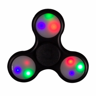 Fidget Spinner - s LED osvětlením - černý