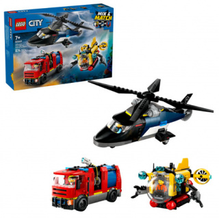 LEGO® City 60462 Remix: Helikoptéra, hasičský vůz a ponorka