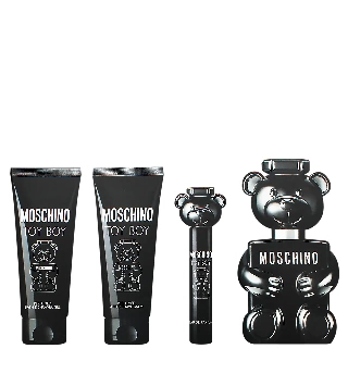 Moschino Toy Boy dárková sada pro muže parfémovaná voda 100 ml + balzám po holení 100 ml + sprchový gel 100 ml + parfémovaná voda 10 ml
