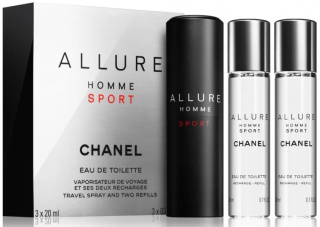 Chanel Allure Homme Sport toaletní voda pro muže 3x20 ml plnitelný flakón