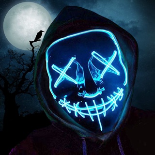 Děsivá svítící maska - modrá