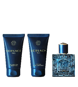 Versace Eros dárková sada pro muže parfémovaná voda 50 ml + balzám po holení 50 ml + sprchový gel 50 ml