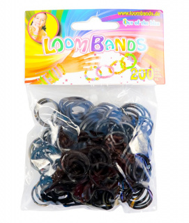 Loom Bands gumičky s háčkem na pletení - černé
