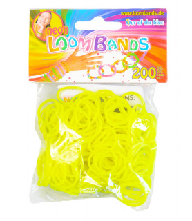 Loom Bands gumičky s háčkem na pletení - žluto/bíle