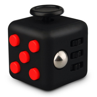 Fidget Cube - antistresová kostka - černá/červená