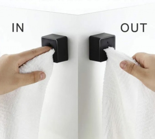 Samolepící držák ručníků - černý