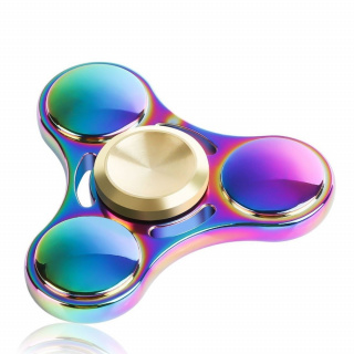 Fidget Spinner - Kovový deluxe - Duhový