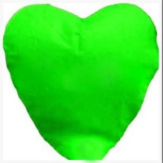 Lampion štěstí - srdce zelené