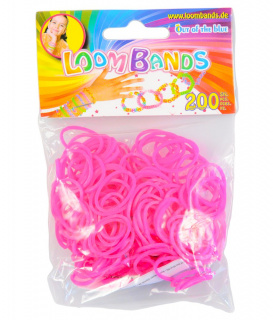 Loom Bands gumičky s háčkem na pletení - růžové