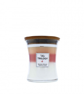 WoodWick Trilogy Blooming Orchard vonná svíčka s dřevěným knotem 275 g