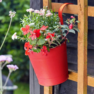 Závěsný květináč na balkón - červený