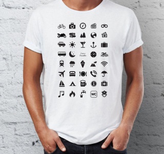 Cestovní tričko s ikonami - XL