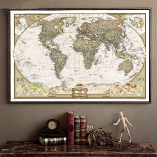 Retro plakát - Mapa světa