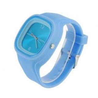 Silikonové hodinky Square - Světle modré