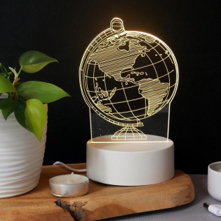Dekorativní 3D lampa - glóbus
