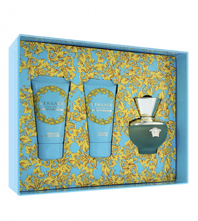 Versace Dylan Turquoise dárková sada pro ženy toaletní voda 50 ml + sprchový gel 50 ml + tělové mléko 50 ml
