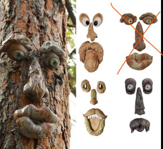 Dekorace na strom - vyděšený obličej