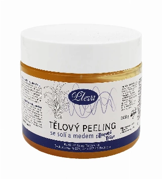 Pleva Exfoliating Body Scrub with Honey and Salt (Lemongrass) tělový peeling se solí a medem (citronová tráva) 300 g