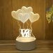 Dekorativní 3D lampa - srdíčka