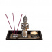 Dřevěný tác Buddha s vonnými tyčinkami