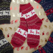 Vánoční ponožky s norským vzorem - červené