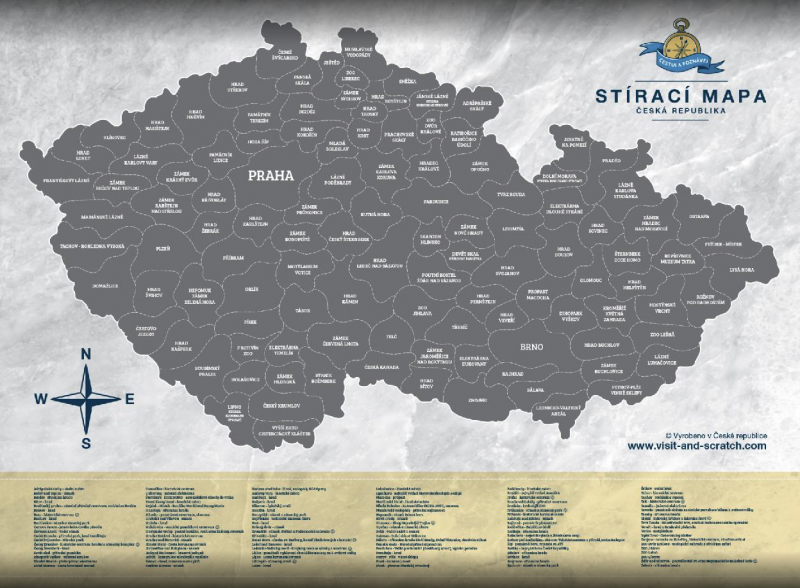 stírací mapa čr Stírací mapa   České republiky | Bestdarky.cz stírací mapa čr